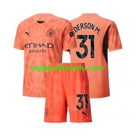 Fotbalový Dres Manchester City Ederson M 31 Brankářské Dětské Venkovní 2024/25